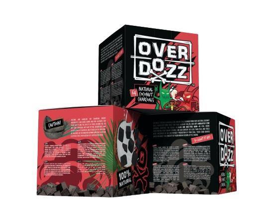 OverDozz Natural Coconut Charcoal 26mm 10kg - shishagear - UK