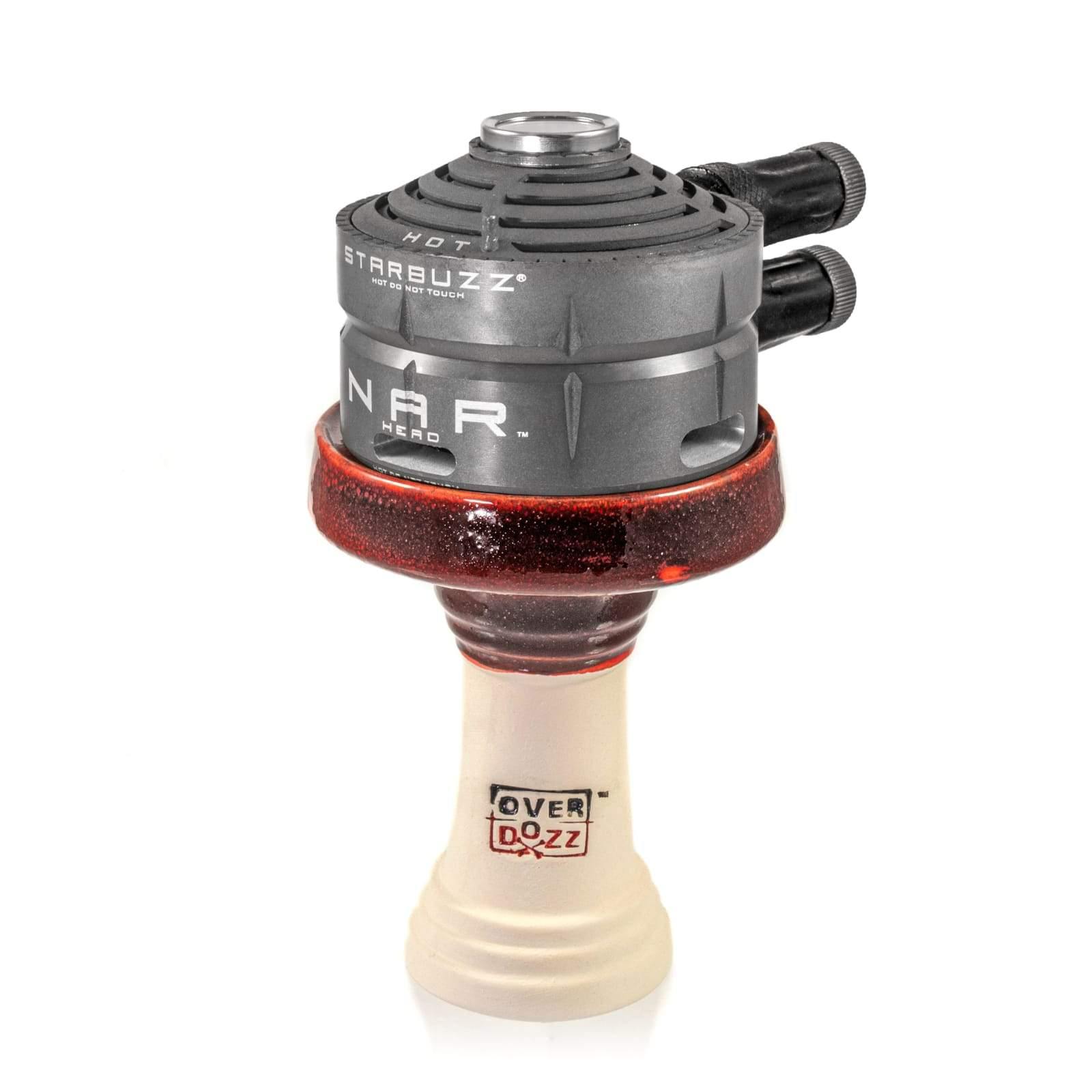 OverDozz Premium Phunnel Bowl G1 (Starbuzz Nar Compatible) - Red over White Clay - shishagear - UK