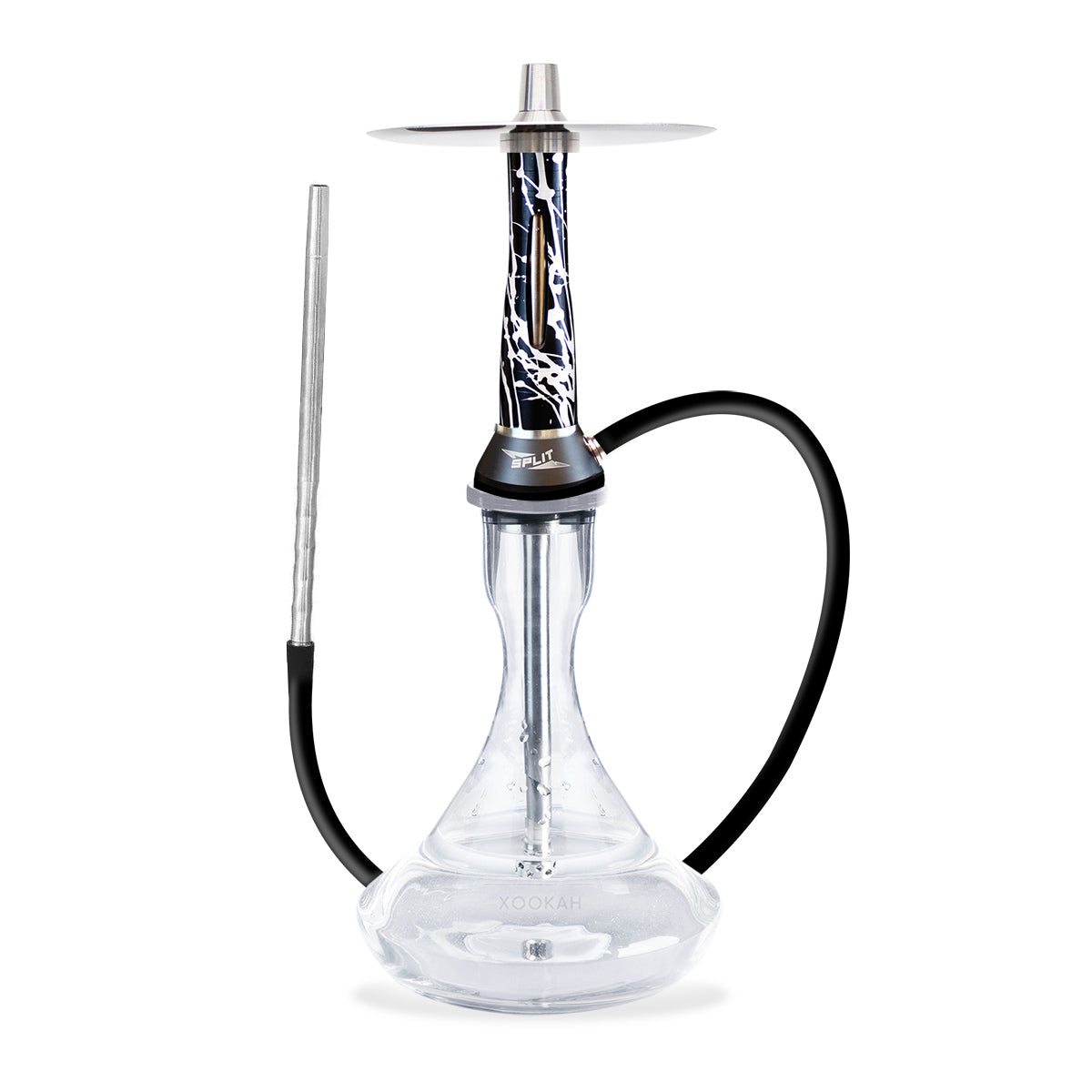 Nova Smoke Split Hookah - Black Silver