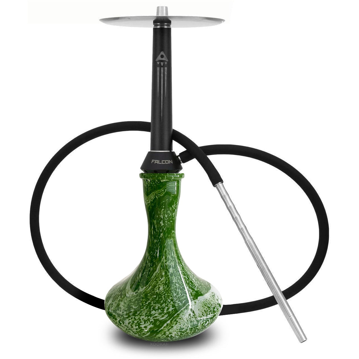 Nova Smoke Falcon Black Shisha with Vessel Glass Base