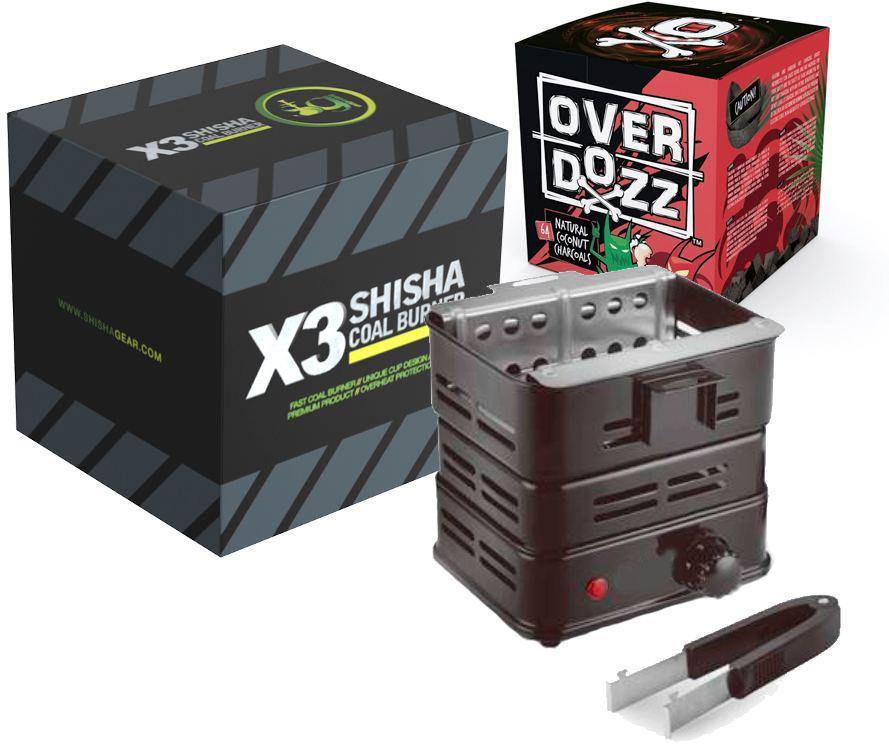 Shishagear X3 Shisha Coal Burner with Overdozz 26mm Coal - shishagear - UK