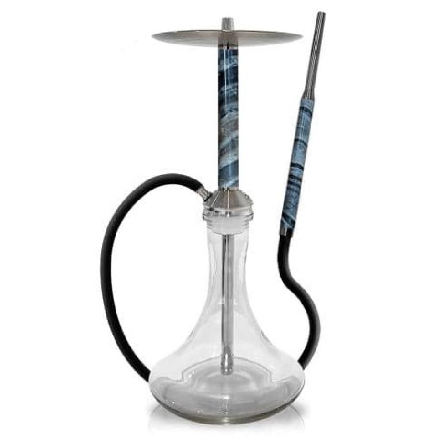 Special Hookah Stainless Steel With Base - Silver Wave